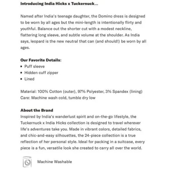 NEW Tuckernuck x India Hicks Leopard Print Domino Mini Dress Small S - $198 - Picture 6 of 7